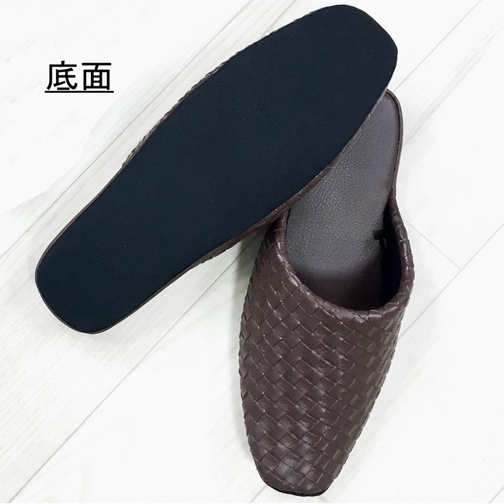 Black Size Synthetic Leather Antibacterial (Women's Medium) / Slippers, Techsele, Mesh-Look Design, [M+home]