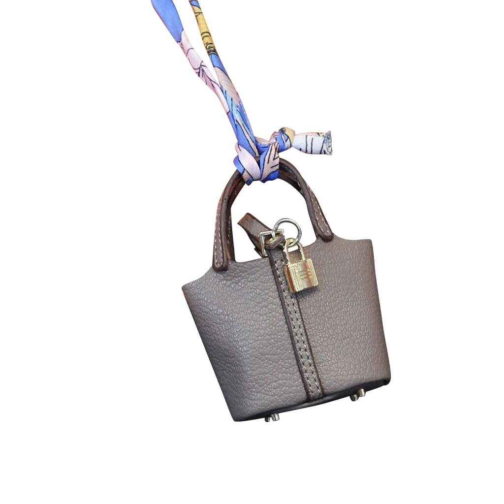 Милая подвеска в виде сумки-корзины, высококачественная кожаная подвеска-брелок для автомобиля, милая креативная подвеска