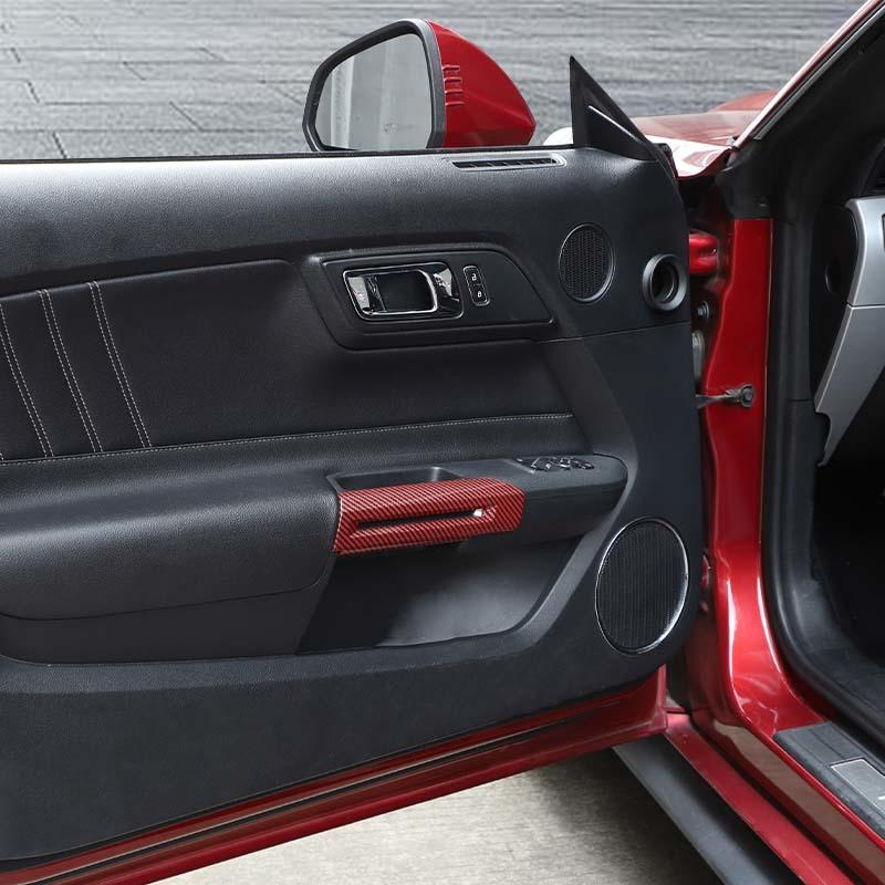 ABS Interior Door Handle Decoration Cover Sticker Fit Ford Mustang 2015 Up Interior Accessories