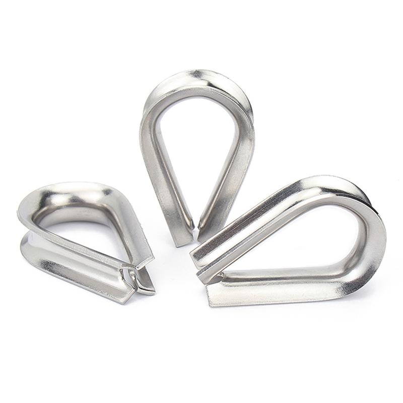 M2 M3 M4 M5-M6-M8-M10 304 Stainless Steel Cable Wire Rope Protective Sleeve Chicke Riggingn Heart Ring Fixing Workpiece