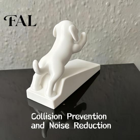 Portable No Punch Door Accessory 3D Printed Cartoon Dog Stopper, Cute Animal Holder, Desktop Figurine for Office Non-Slip Wedge Floor Wall Protection