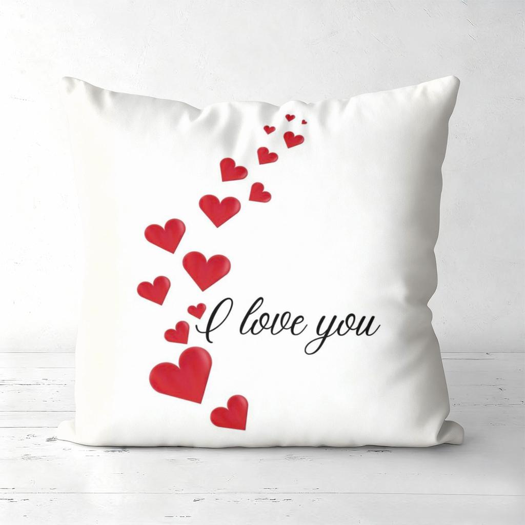 I Love You Heart-Shaped Pattern Throw Pillows Polyester pillowcase, sofa decorative cushion cov Headboard Pillow