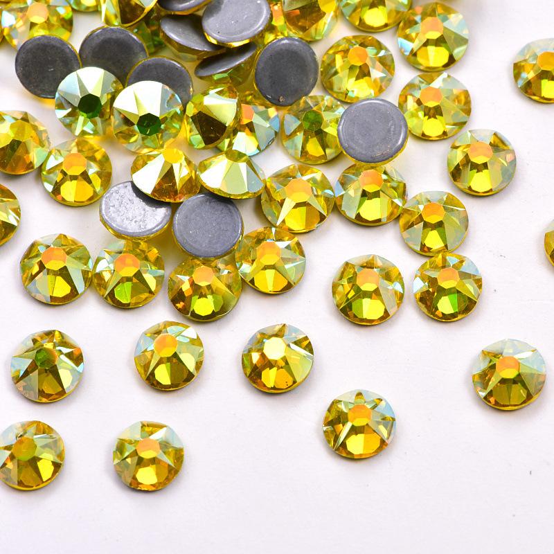 Восемь больших и восемь маленьких имитаций австрийских горячих бриллиантов цвета AB, стеклянные стразы с термоклеевой основой, горячие бриллианты для рукоделия, аксессуары для одежды
