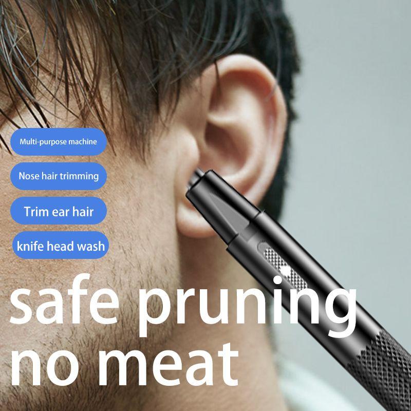 Mini Electric Nose Hair Trimmer Replaceable Cutter Head Shaver USB Rechargeable Waterproof Hair Remover Portable Razor for Men