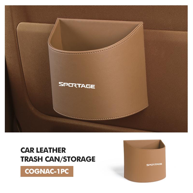 For KIA Leather Car Door Trash Bins Organizer Rubbish Storage Barrel Stonic Picanto Sorento Stinger Soul Spectra Carens