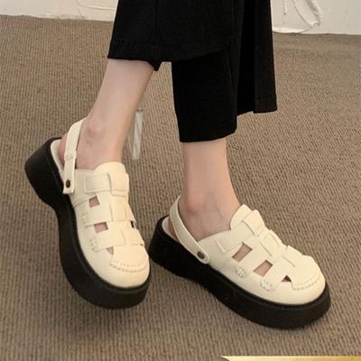 Женские сандалии на каблуках Летние панк-сандалии, увеличивающие рост, мотоциклетные готические женские туфли Кожаные черные сандалии на платформе для женщин