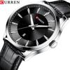 Curren 8365 Men's Waterproof Leather Strap Watch with Date Function