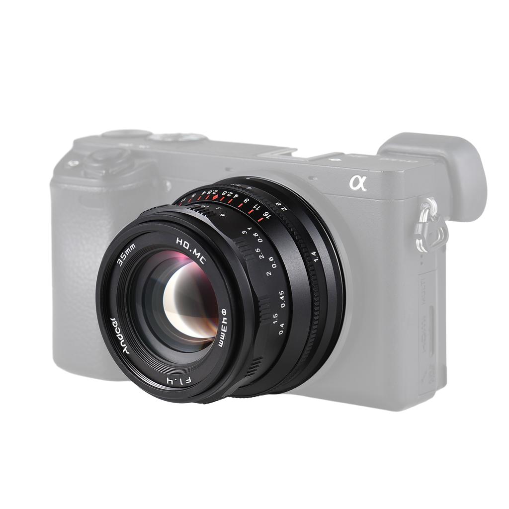 Andoer 35mm Fixed Focus Camera Lens Full Frame Camera Prime Lens F1.4 Large Aperture Manual Focus