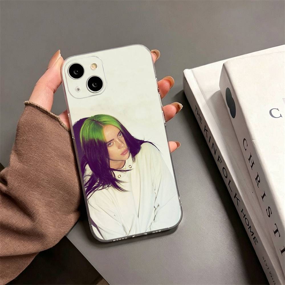 Чехол для телефона Billie Eilish (B-Billie Eilish) для iPhone 17, 16, 15, 14, 13, 12, 11 Plus, Pro Max, Мягкий прозрачный чехол