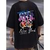 New York Art Word Cartoon Bear Sunset Scenery Design Футболки Мужская мода Свободные летние большие размеры Harajuku Redtube