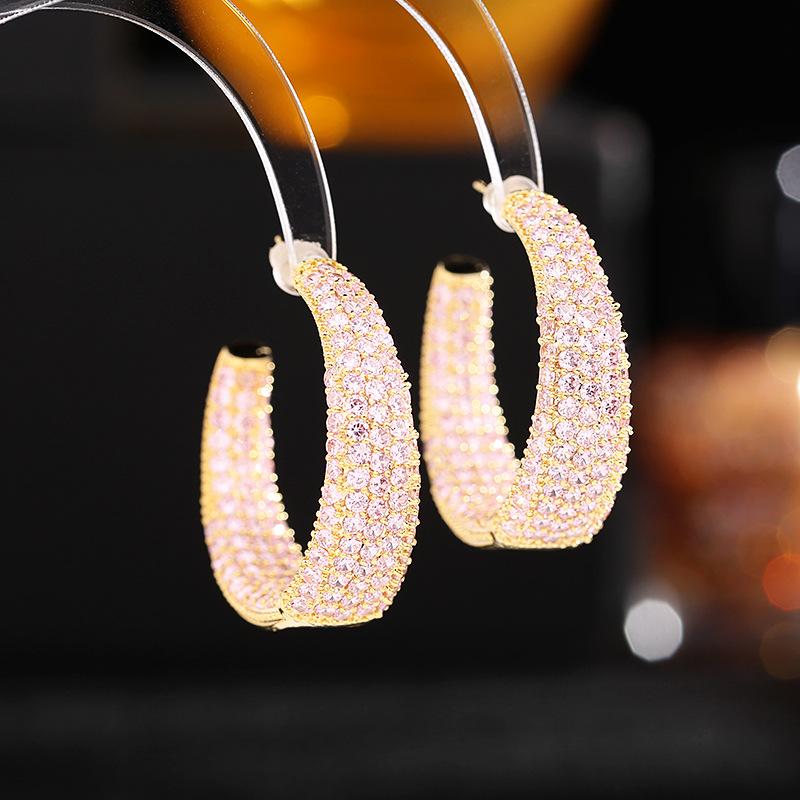 Европейские и американские модные круглые серьги с преувеличением для женщин, брендовый дизайн, эффектные украшения, серьги с фианитом