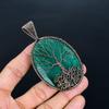 Tree Of Life Emerald Pendant, 999 Copper Wire Wrap Pendant Gemstone Jewelry, Handmade Pendant Amazing Jewelry, Gift For Her