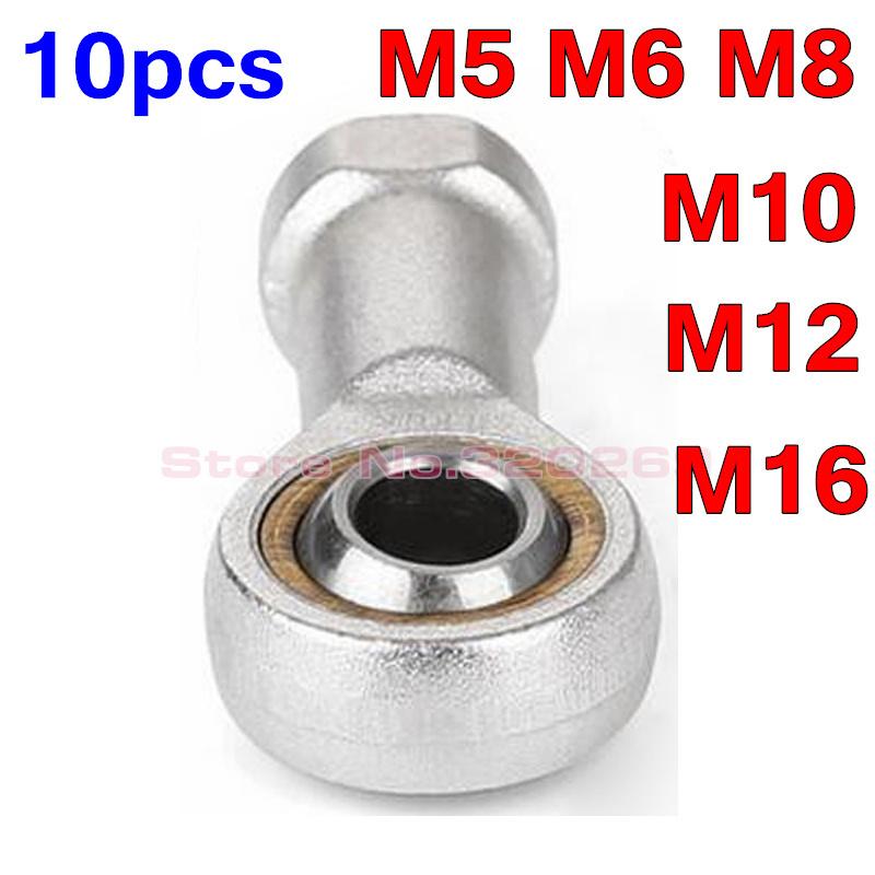 10PCS M5 M6 M8 M10 M12 Female Oscillating Right Left Thread Fish Eye Rod End Joint Machine Ball Bearing