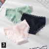 Sexy Lace Briefs Woman Cotton Panties Fashion Solid Color Knicker Underpants Set Underwear 3 Pcs/lot