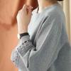 Хлопковая футболка женская универсальная модная повседневная рубашка с круглым вырезом большого размера, свободная нижняя рубашка с рукавом три четверти