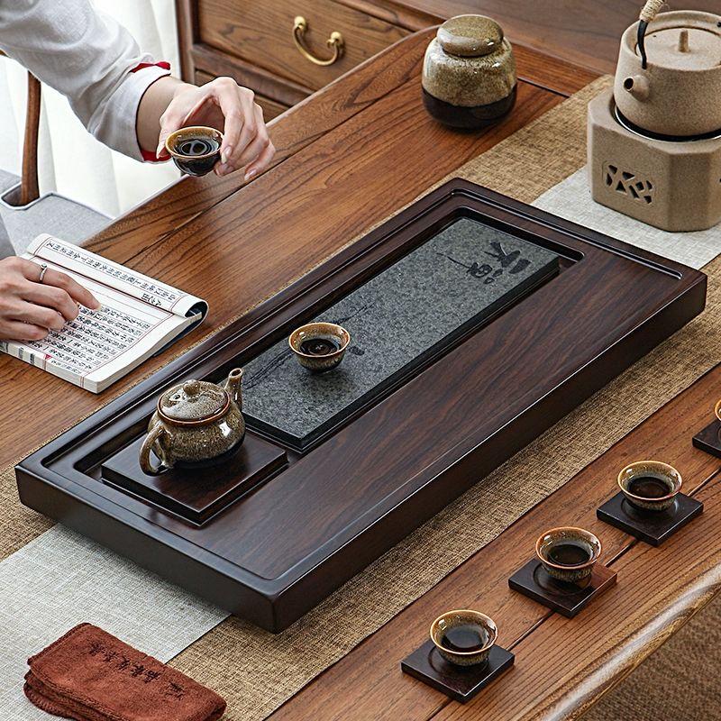 Qianyu Ebony Solid Wood Tea Tray