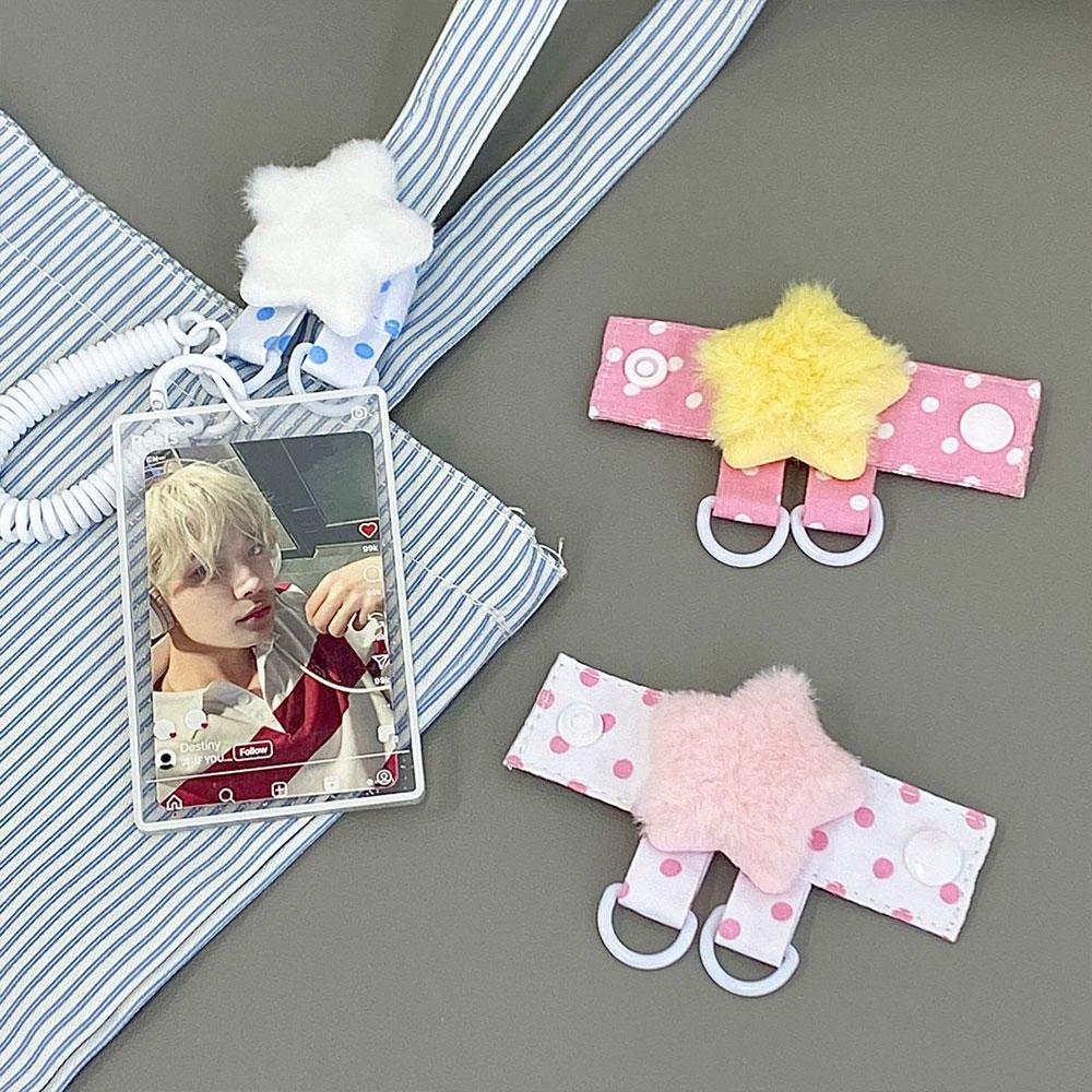 Kawaii Plush Wing Bag Strap Extender Cute Star Bag Strap Extender With Double Ring Bag Organizer For Kpop Photocard Holder