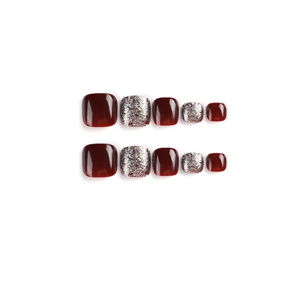 24 шт. типсы для ногтей на ногах, короткие накладные ногти на пальцах ног, розовый градиент, полное покрытие, французский