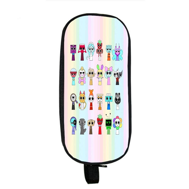 Пенал Sprunki Incredibox для студентов, двухслойный пенал для школьных принадлежностей с игрой в жанре ужасов, канцелярские принадлежности для детей, коробка для ручек