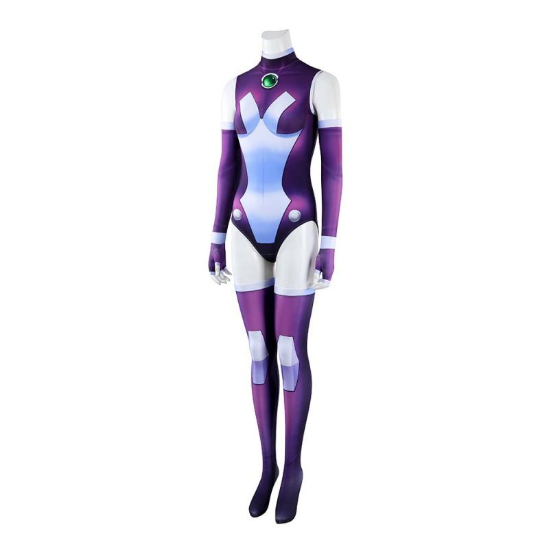 Teen Titans Starfire Cosplay Jumpsuit Halloween Party Costume Women Men