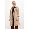 9104 Double Breasted Collar Lined Trench Coat - Beige