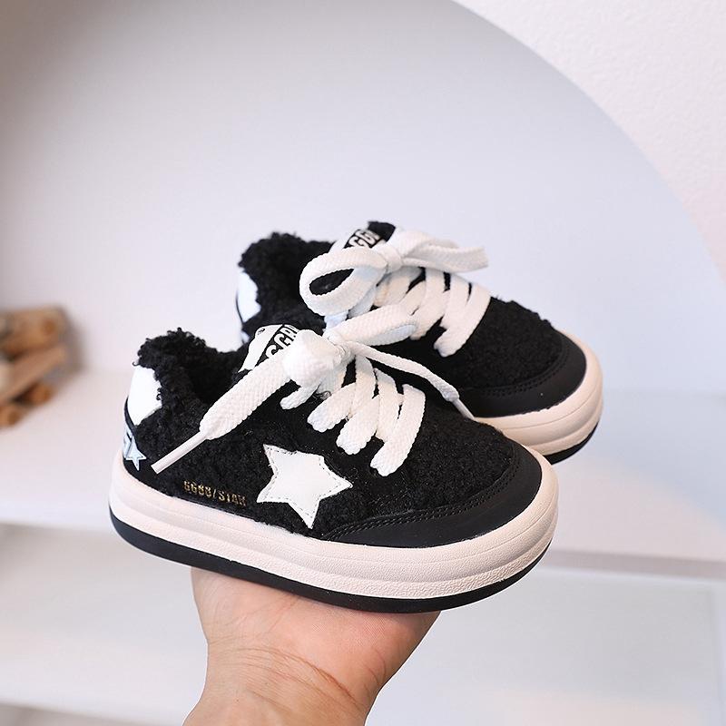 Детская обувь Star Cotton Shoes Winter Plus Velvet в корейском стиле, теплая, повседневная, модная, удобная детская обувь для мальчиков и девочек