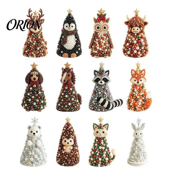 Christmas Gift for Craft Lovers Animal Themed Beaded Tree DIY Kit, Cute Bead Jewelry Making Materials Handmade Set, Desktop Ornament Kids Adults