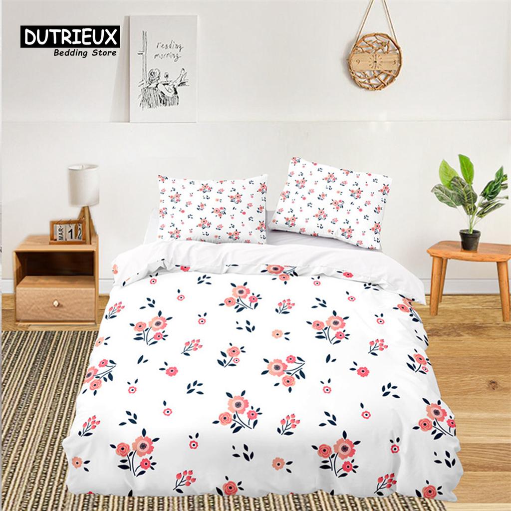 Мягкий цветочный комплект постельного белья для детей, девочек, взрослых, листьев, цветов, веток, пододеяльник, наволочки, декор для спальни
