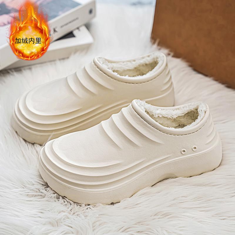 Зимние мужские тапочки Plus Velvet Теплые Водонепроницаемые Легкие Кухонные Туфли Шеф-Повара Износостойкие Рабочие Тапочки Домашние Мужские Мягкая Подошва