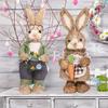 Пасхальный кролик орнамент реалистичный домашний декор рогоз трава пасхальная вечеринка настольный кролик декор пасхальные сувениры