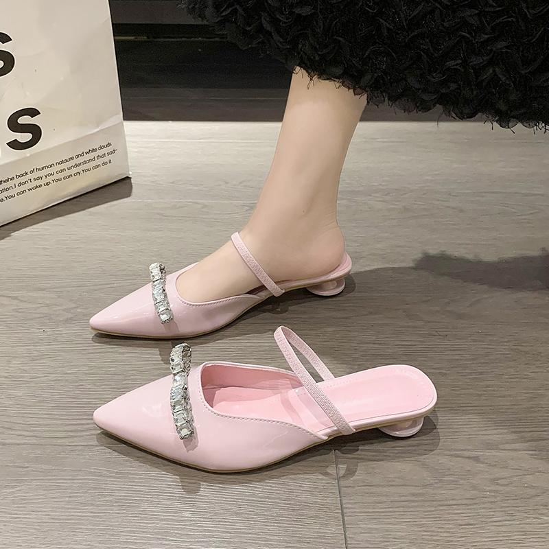 Мода Новый Стиль Популярные Роскошные Женские Лаковые Розовые Шлепанцы Балетки Острый Носок Туфли Платье Дизайнер Элегантные Мелкие Вечерние Zapatos Mujer