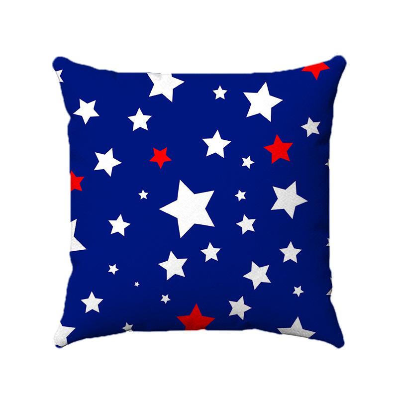 Independence Day Stars And Stripes Digital Printing Short Plush Pillow Covers For Car Sofa Office Cushion Cover Home Goods