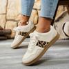 Large Size Dexun Shoes, New Round Head Versatile Lace-up Flat White Shoes, Low-top Sports Board Shoes