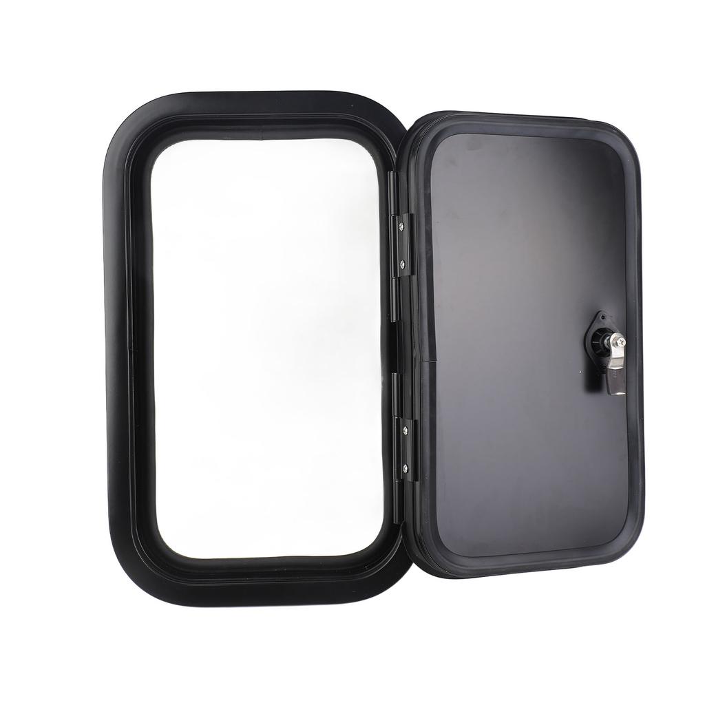 RV Baggage Door Black Heavy Duty Square Rounded Corners RV Baggage Door With Flat Lock and Keys