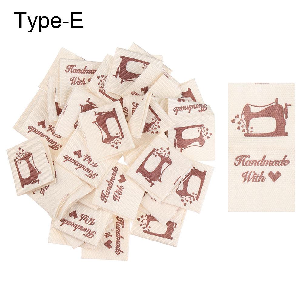 50Pcs/lot Handmade Cloth Garment Labels Scissors Heart Sheep Hand Made Label Tags For Diy Sewing Crafts Accessories
