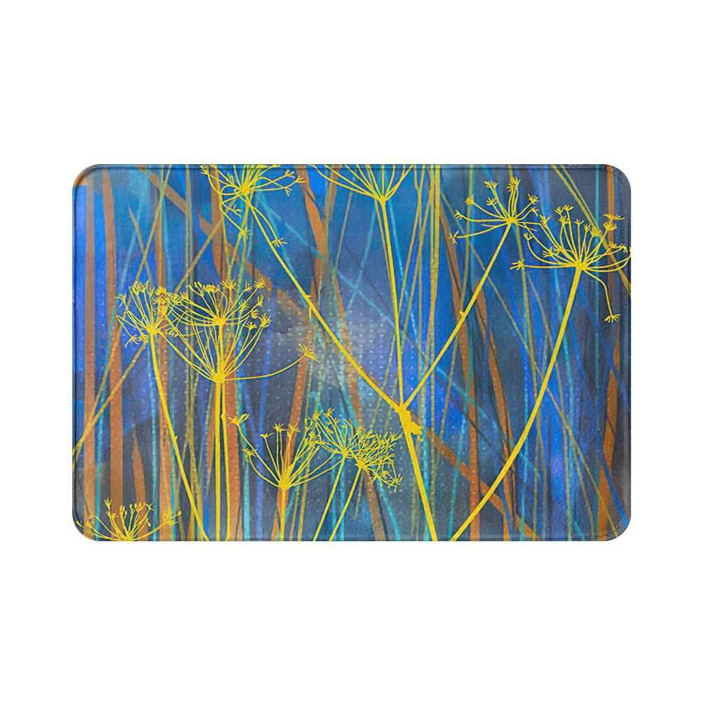 Нескользящий замшевый ковер с цветочным растительным пейзажем, дверной коврик, дверной коврик, напольный коврик для кухни, гостиной, ковер