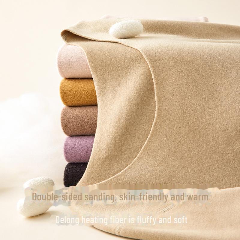 Женская немецкая бархатная бесшовная плюшевая теплая рубашка с круглым вырезом - утолщенная зимняя внутренняя одежда