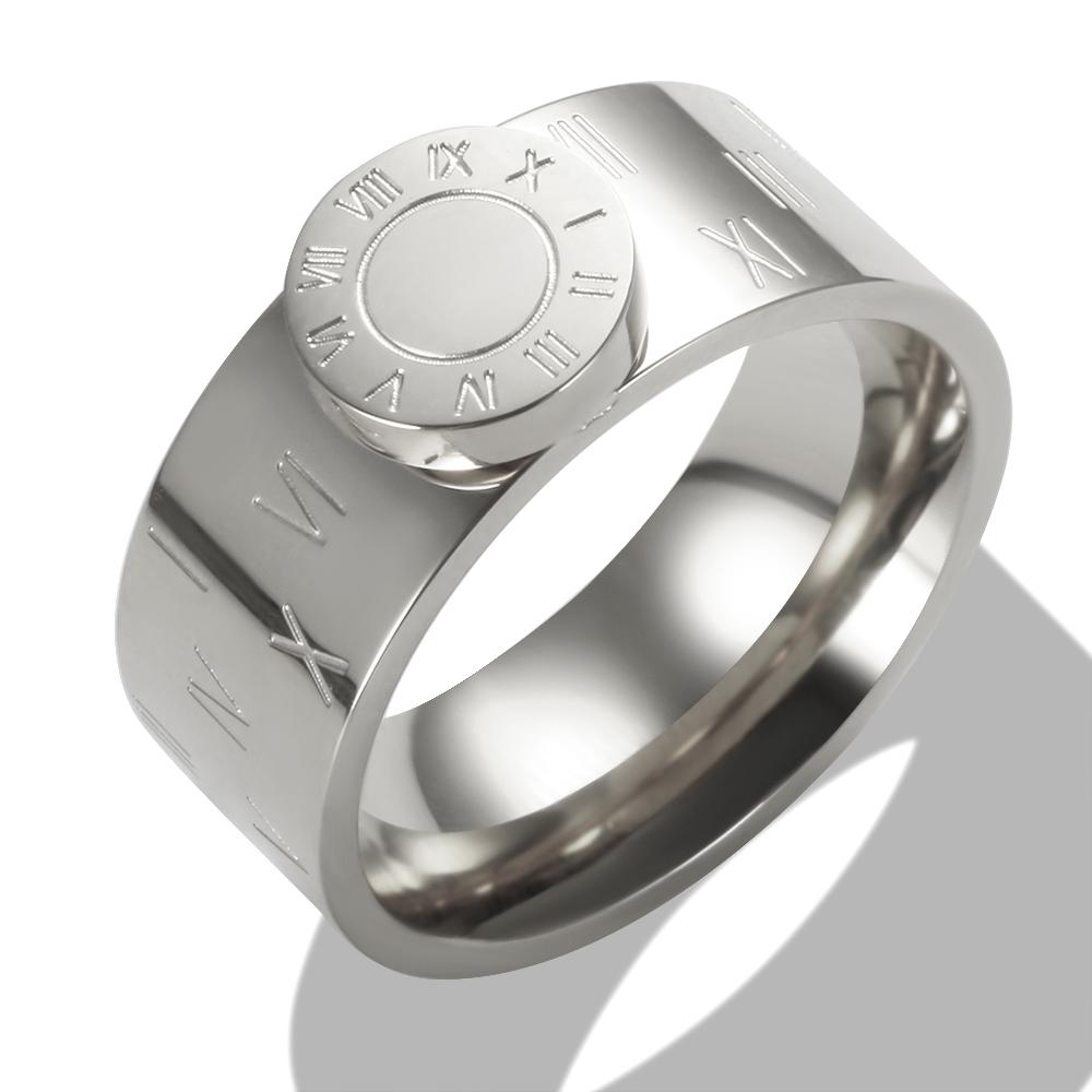 Stainless Steel Enamel Bangle Ring Set for Women Round Roman Numerals Gold Color Trend New Bangles Jewelry Set