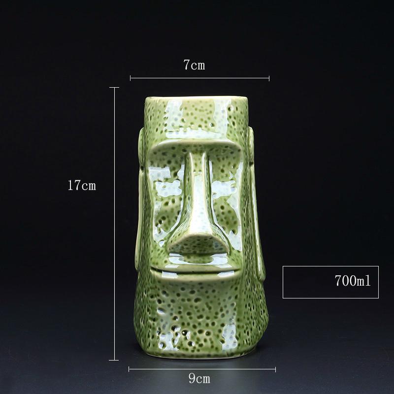 Индийский идол Тотем Кружка Тики Ретро Гавайи Бар Керамика Чашка для напитка Коктейльное стекло Каменная статуя Пляжное смешивание Контейнер для вина и смузи