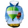 3D Printed Hot Air Balloon Hoodie For Men Colorful Pattern Long Sleeves Fashion Casual Sweatshirt Loose Pullover Hoodies Tops