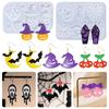 Pumpkin Ghost Earring Crafting Molds Unique Designs Silicone Texture Handmade Pendant Mold for Halloween Jewelry Making