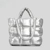 Square Tote Bag Women's Winter Soft Puff Shoulder Nylon Large Capacity Cloudy Bag