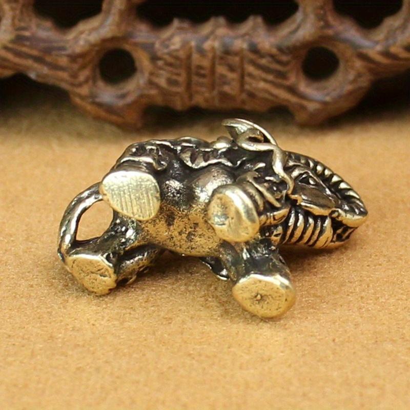 Настольный орнамент в виде пары слонов Нафу из чистой латуни: Уникальный домашний декор и подарок для друзей