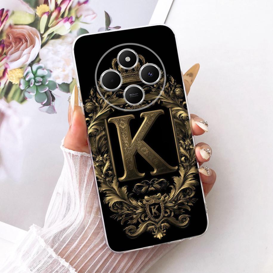 Чехол для Xiaomi Redmi 14C Роскошный с буквой Мягкий тонкий силиконовый Чехол для пары на телефон Для Xiaomi Poco C75 Redmi A4 A3 Pro Redmi14C Funda