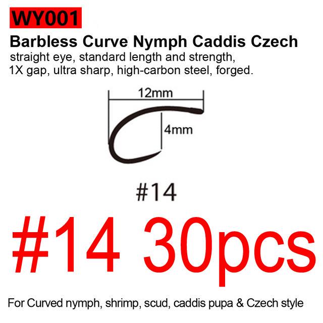 Черные никелевые крючки для завязывания мушек Bimoo, 30 шт./упак., крючки для завязывания мушек Nymph Stonefly Emerger Streamer Caddis, сухие крючки для мушки, крючки для ловли форели