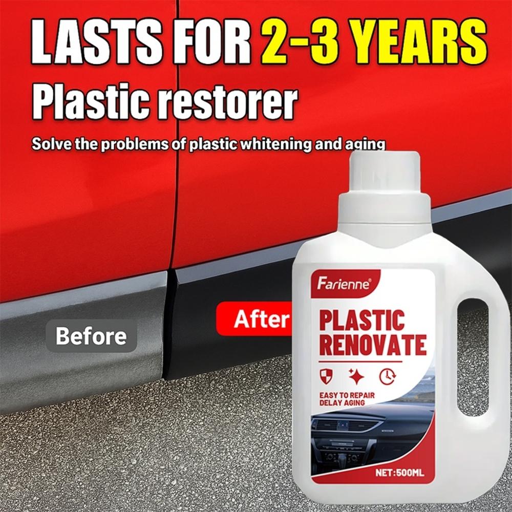 500 мл Паста для полировки пластика автомобиля - Полироль для нескольких поверхностей для кожи, пластика, винила, ткани - Быстросохнущая, без остатка, для автомобиля