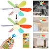 2 In 1 Socket Fan Light with Remote Control Ceiling Fans with LED Lights 6 Blades Dimmable Fan Light for Garage Office