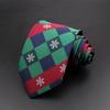 Classic Red Green Christmas Tie, For Men Women, Snow Santa Claus Ties, Party, Neckties