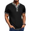 Мужская футболка с короткими рукавами и воротником-лацканами, повседневный топ с круглым вырезом