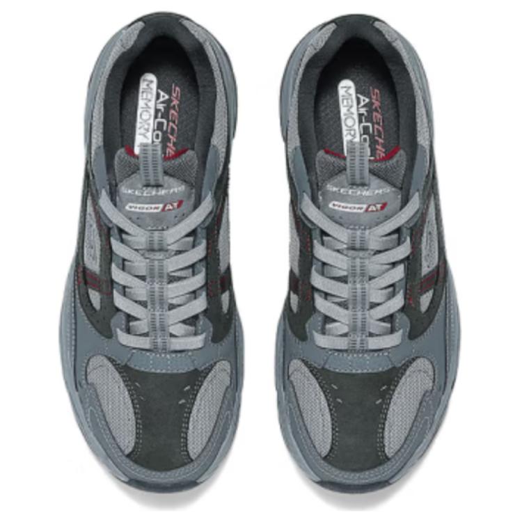 Skechers Мужская уличная мода Универсальные прочные низкие повседневные кроссовки Мужские кроссовки Угольно-красные 237740-CCRD